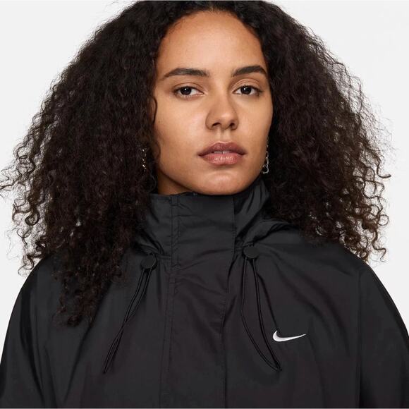NWT Nike Sportswear Essential Black Trench Coat Women’s Size Small (FN2843-010) - Picture 3 of 15